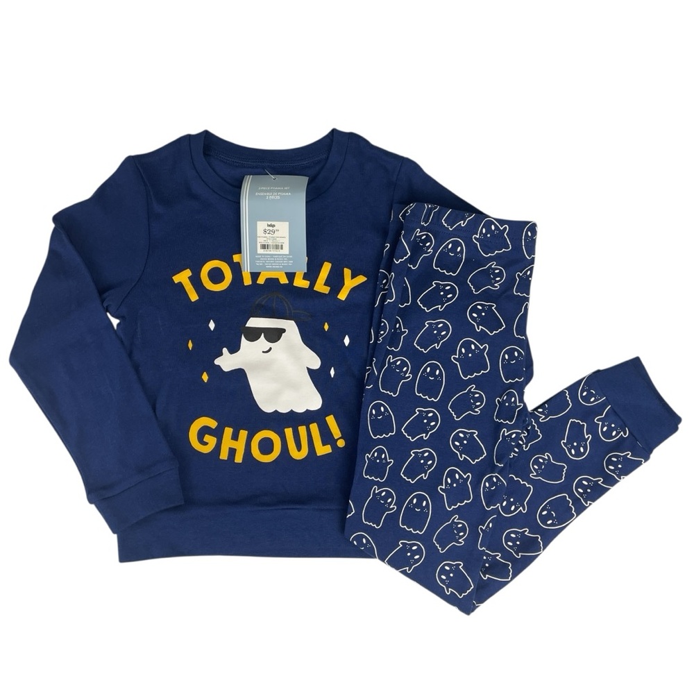 Wonder Co. Kids 2 Piece Totally Ghoul Ghost Halloween Pyjama Set Size 6-7 NWT